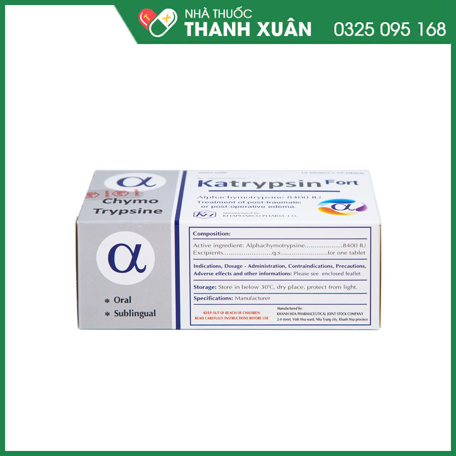 Katrypsin Fort điều trị phù nề sau chấn thương, phẫu thuật, bỏng